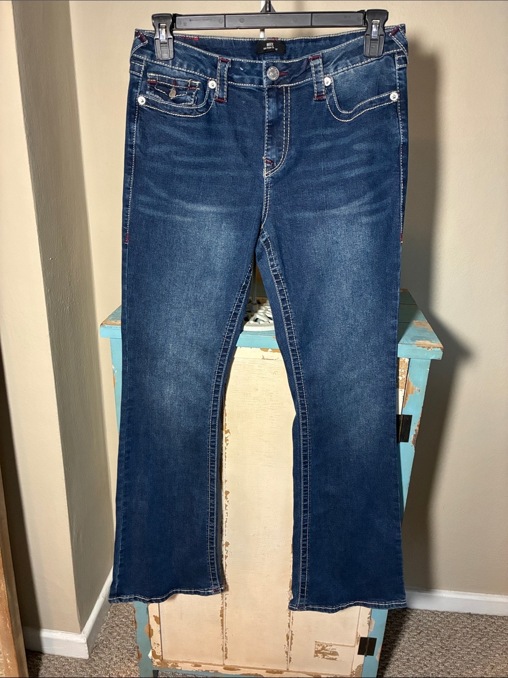 True Religion Dark Blue Wide Leg Jeans